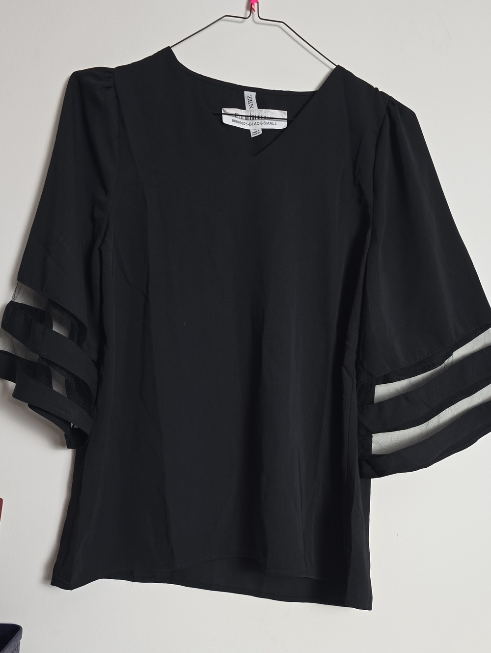 Black Bell Sleeve Blouse